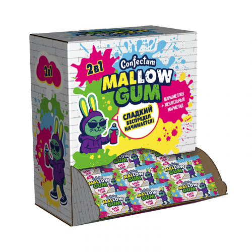 Маршмеллоу с жевательным мармеладом «Confectum MallowGum» со вкусом бабл-гам, 3 гр 